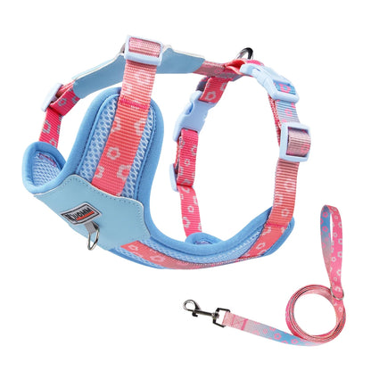 OODUDUOO Dog Harness and Leash Set Adjustable Pet Harness Vest For Small Medium Dogs Pet Collar Dog Chest Strap Outdoor Supplies