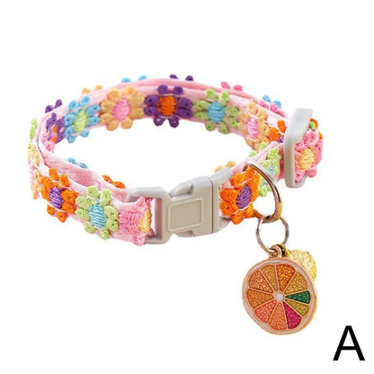 Pet Collar Adjustable Colorful Lace Flower Cat Collar Puppy Accessory Necklace Pet Collar Kitten Cute Dog Bell Cat Product A2U9