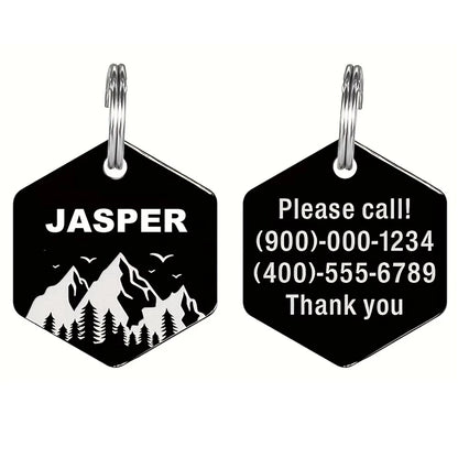 Custom Engraved Stainless Steel Dog Tag - Durable Pet ID for Collars, Personalized with Your Dog's Name & Contact Info