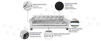 Heavy Duty Pet Sofa Large Raised Dog Bed Cushioned Sofa Softly Pet Cat Bed Puppy Sofa Couch Lounge Bed