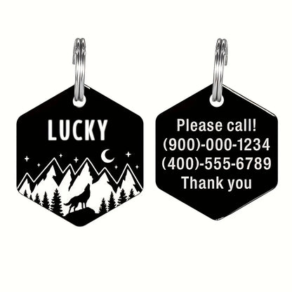 Custom Engraved Stainless Steel Dog Tag - Durable Pet ID for Collars, Personalized with Your Dog's Name & Contact Info