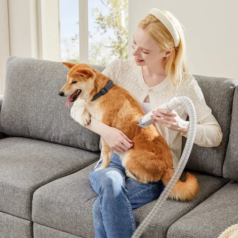 GIANNA Dog Grooming Kit, 2.5L Pet Hair Vacuum, 5-In-1 Electric Clippers Cleaning Set for Dogs, Cats, and Other Animals