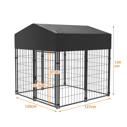 64.9” Heavy Duty Dog Kennel Pet Welded Metal Playpen Large Animal Cage Outdoor Indoor