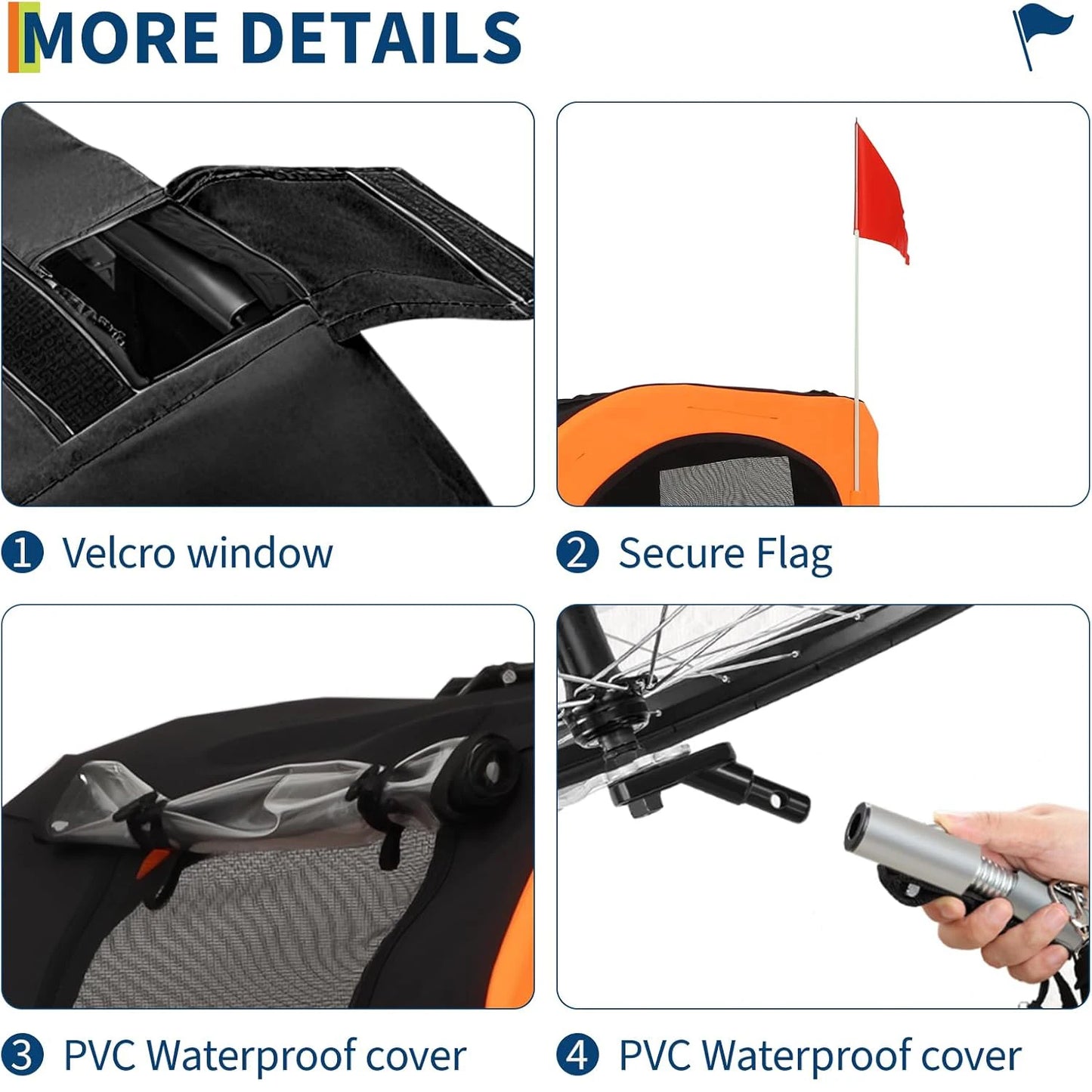 2-in-1 Pet Stroller Cart Bicycle Carrier, Universal Bicycle Coupler, Dog Bike Trailer, Supports up to 88 lbs, Easy Folding