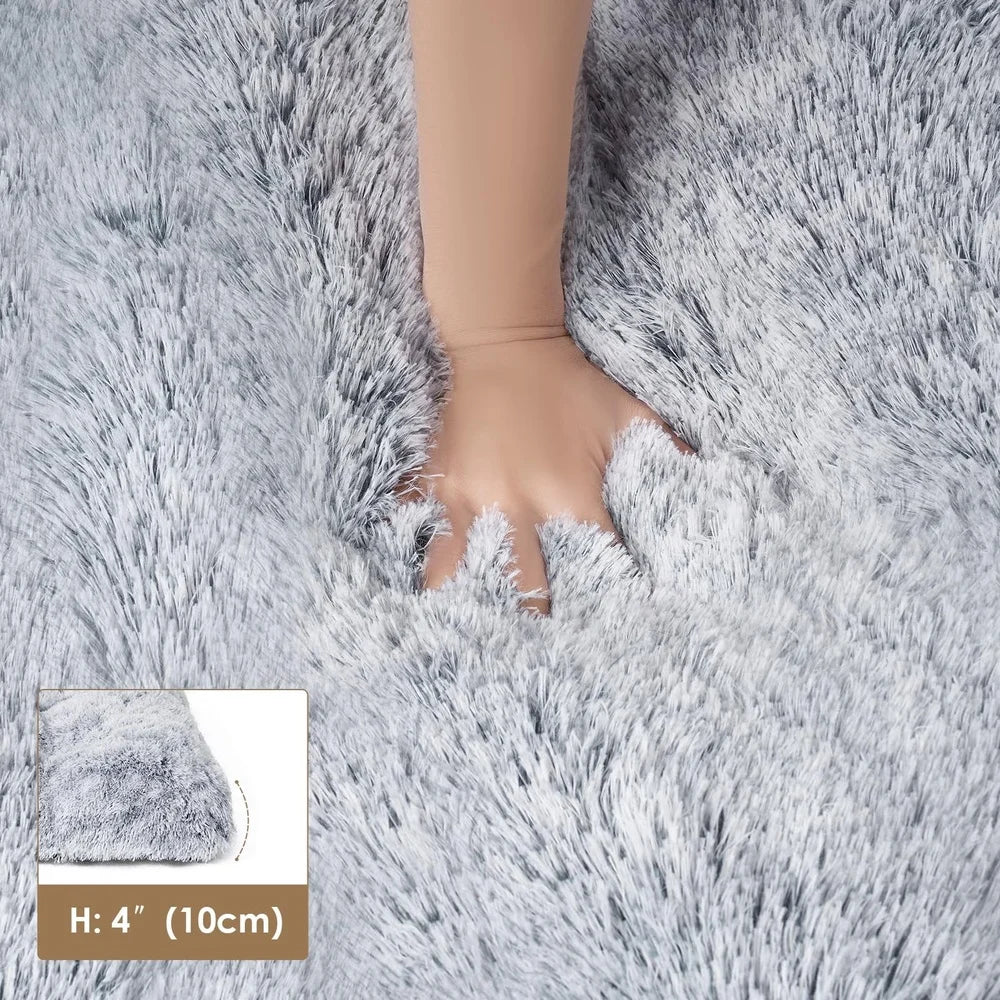 Large Plush Dog Bed Washable Non-Slip Pet Mat Therapeutic Support Anti Anxiety Comfort Medium Large Dogs Cats Travel Use