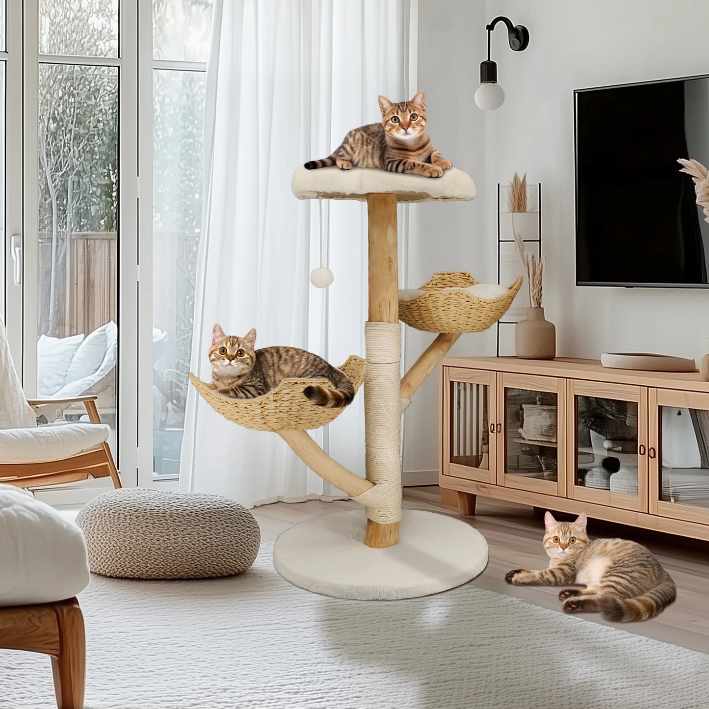 Bingopaw Cat Tree Tower Condo Furniture Scratch Post for Kittens Pet House Play