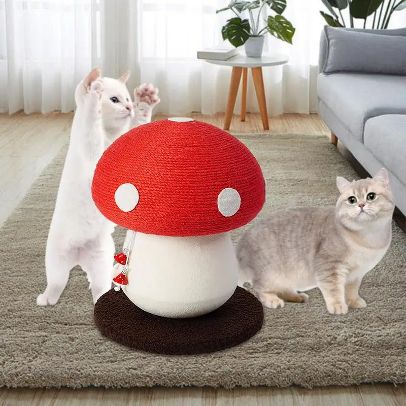 Cat Scratching Ball Toy Red Umbrella Mushroom Cat Climbing Frame Grinding Paws Toys Kitten Scratcher for Pet Furniture Supplies