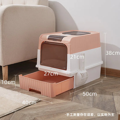 Cat Litter Basin Ultraviolet Sterilization Top-entry Oversized Fully-enclosed Cat Litter Basin Pet Supplies Drawer-type Cat Toil