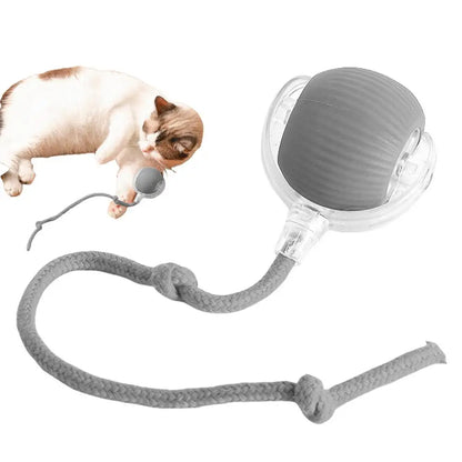 Electric Cat Ball Toys Automatic Rolling Ball Faux Tail Rechargeable Smart Pet Interactive Toy Dog Cat Training Imitate