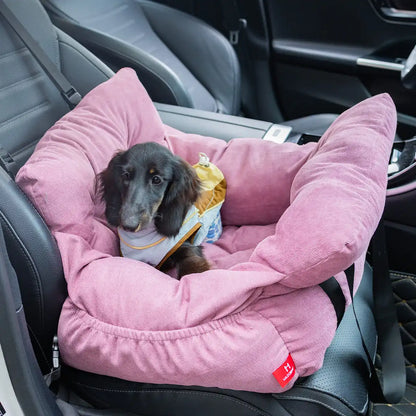 2-in-1 Dog Car Seat Carrier Bag - Detachable with Handles and Safety Belt, Travel Dog Booster Seat for Small Medium Dogs Cats