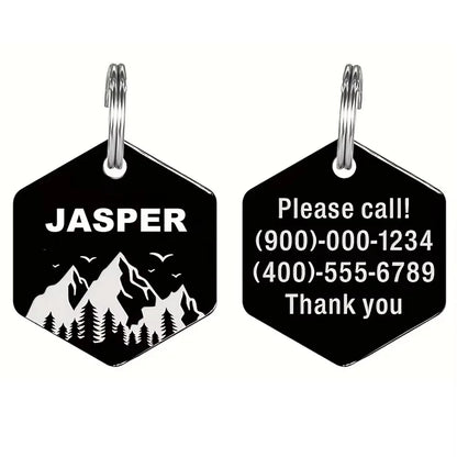 Custom Engraved Stainless Steel Dog Tag - Durable Pet ID for Collars, Personalized with Your Dog's Name & Contact Info