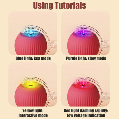 Electric Cat Ball Toys Automatic Rolling Ball Faux Tail Rechargeable Smart Pet Interactive Toy Dog Cat Training Imitate