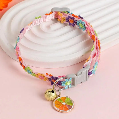 Pet Collar Adjustable Colorful Lace Flower Cat Collar Puppy Accessory Necklace Pet Collar Kitten Cute Dog Bell Cat Product A2U9