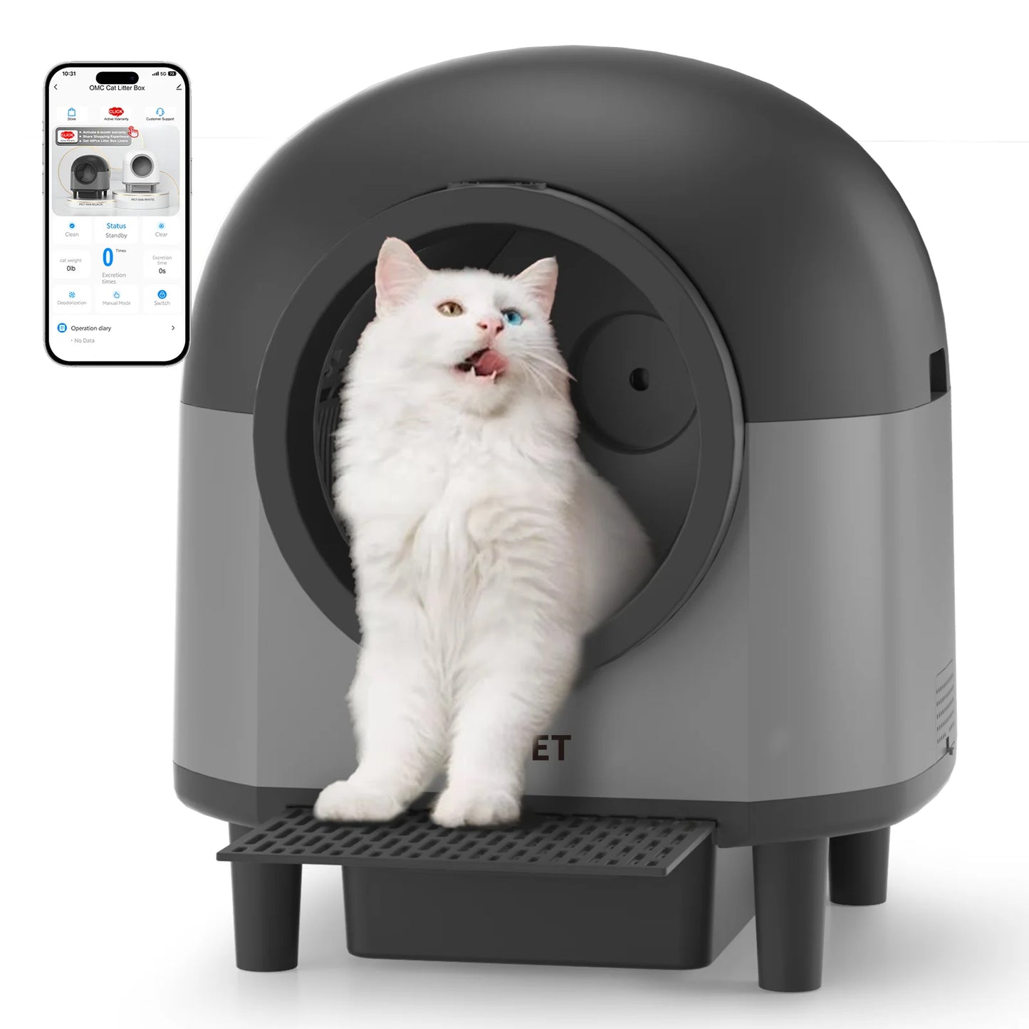 OMCPET Automatic Smart Cat Litter Box Self Cleaning Sandbox Support APP Remote Control Pet Toilet Litter Pet Closed Tray Toilet