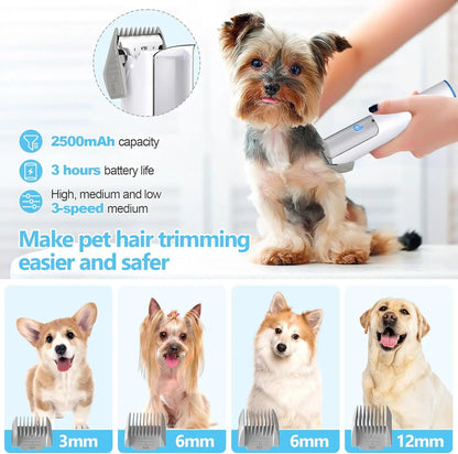 Pet Grooming Vacuum Kit 5-in-1 Pet Grooming Kit with 2.0L Dust Cup for Shedding Dogs/Cats, Low Noise Hair Remover