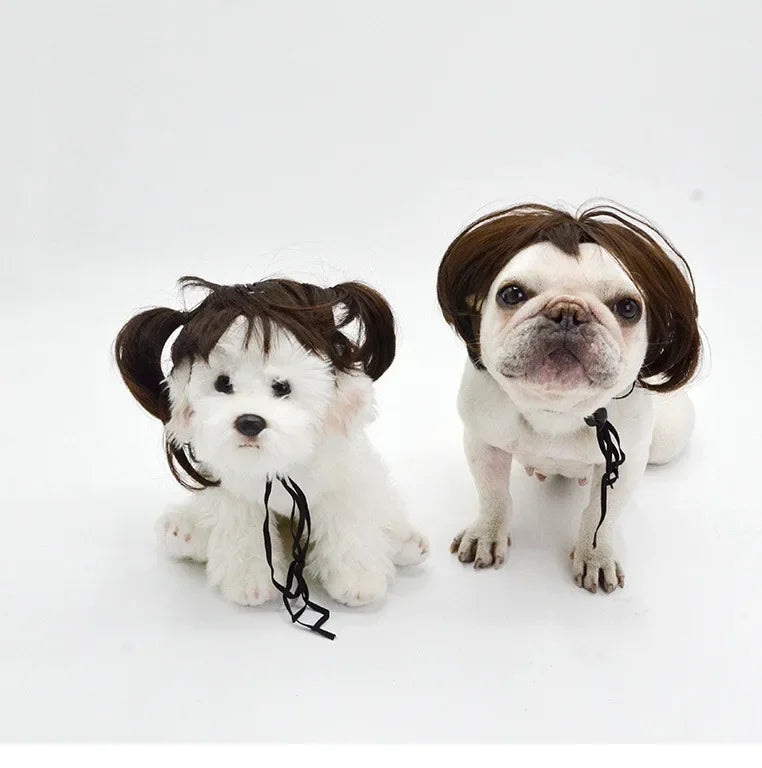 Pet Wigs Dog Wigs Pet Supplies Halloween Pet Accessories Curly Hair Straight Hair Cat Wigs