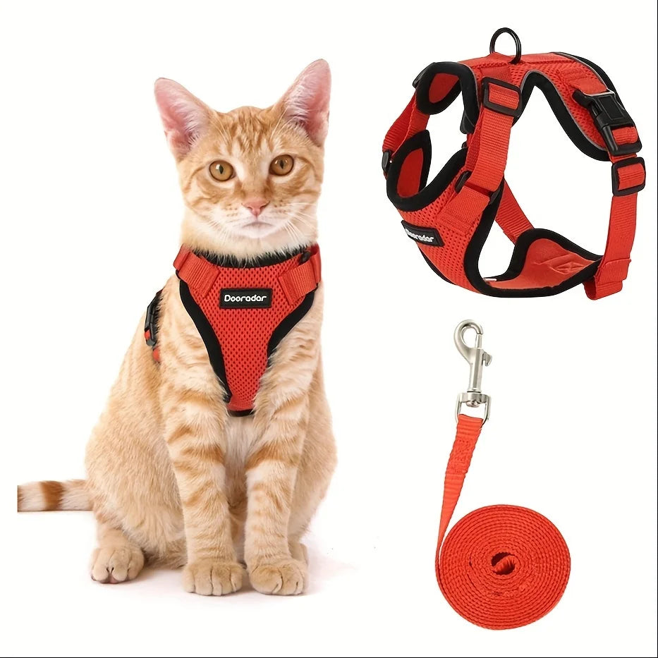 Cat Leash Non-Slip Adjustable Leash Non-Slip Cat Leash Vest Pet Chest Carrier