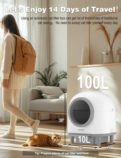 OMCPET Automatic Smart Cat Litter Box Self Cleaning Sandbox Support APP Remote Control Pet Toilet Litter Pet Closed Tray Toilet