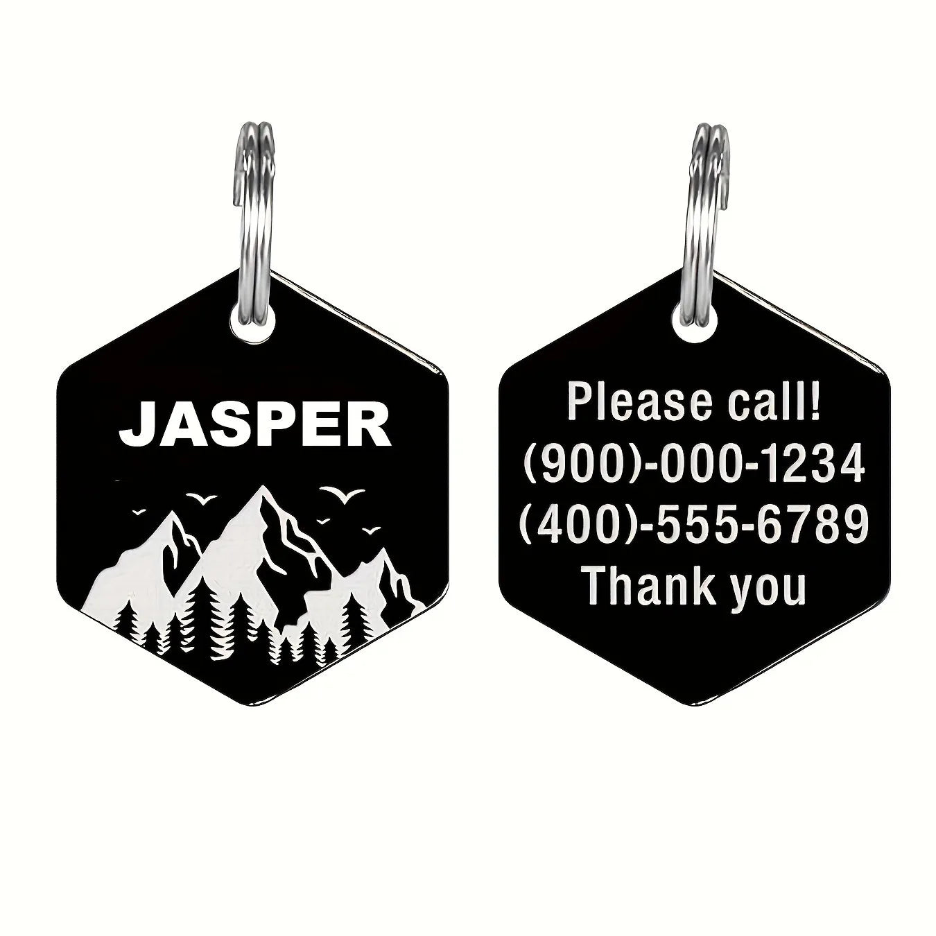 Custom Engraved Stainless Steel Dog Tag - Durable Pet ID for Collars, Personalized with Your Dog's Name & Contact Info