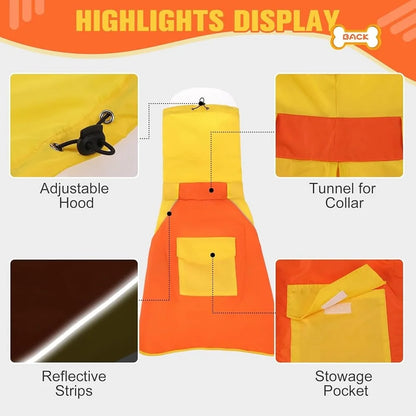 Dog Raincoat Waterproof Adjustable Reflective Strips Outdoor Jacket Medium Large Dogs Breathable Snowproof Pet Gear