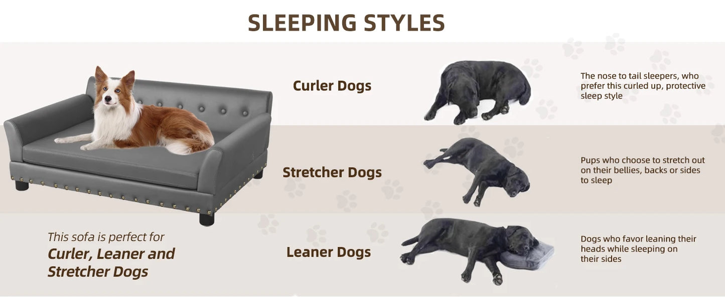 Heavy Duty Pet Sofa Large Raised Dog Bed Cushioned Sofa Softly Pet Cat Bed Puppy Sofa Couch Lounge Bed