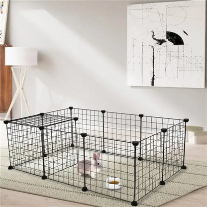 Pet Playpen, Small Animal Cage Indoor Portable Metal Wire Yard Fence for Small Animals,  Rabbits Kennel Crate Fence Tent
