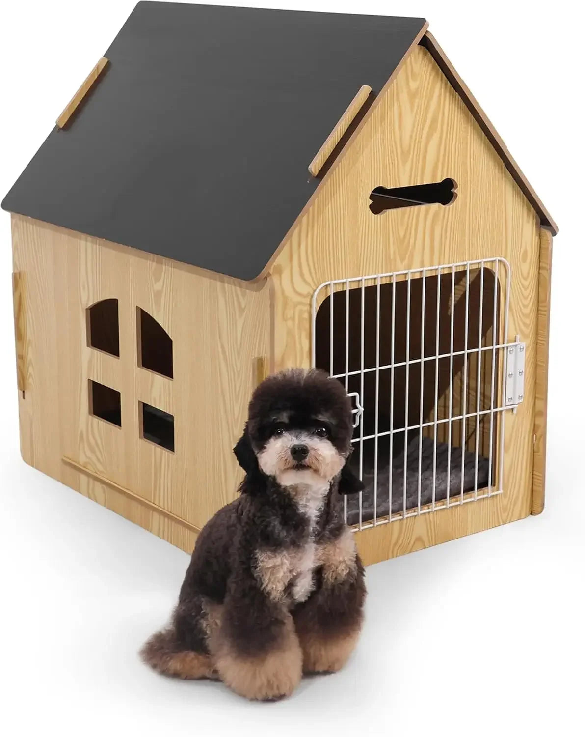 Dog House Indoor for Small Dogs or Cats, Cozy Wooden Design, Small Indoor Bed House