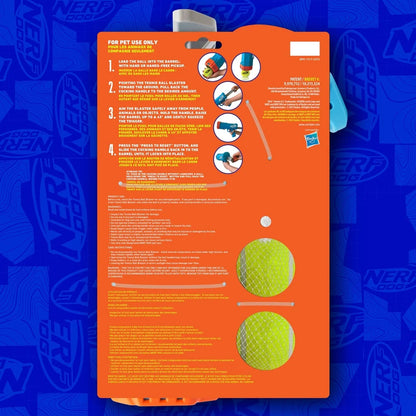 Compact Tennis Ball Launcher Dogs with 2 Balls Hands-Free Pickup Portable 40ft Distance Chewable Waterproof Easy Storage