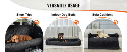 SucceBuy Dog Car Seat Waterproof Dog Booster Seat Pet Car Seat with Clip-On Safety Leash PP Cotton Car Bed for Medium Large Dog