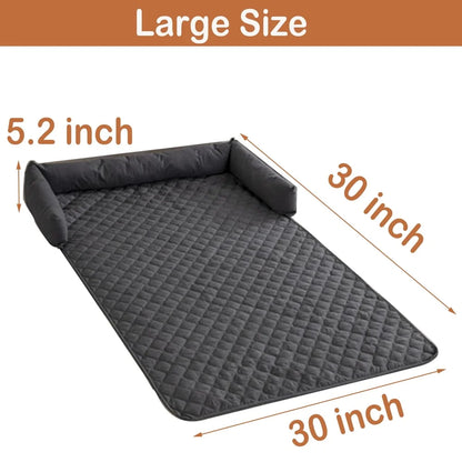 Comfortable Dog Couch Bed with Memory Foam Bolster Non-Slip Waterproof Pet Mat Large Dogs and Cats Easy Maintenance