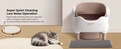 Self Cleaning Litter Box, Automatic Cat Litter Box with APP Control, Odor-Free  Large Waste Bin, Open-Top for Multi Cats