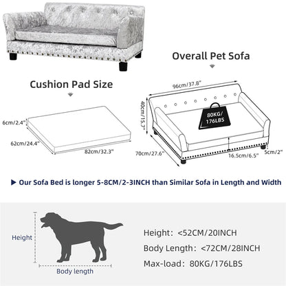 Heavy Duty Pet Sofa Large Raised Dog Bed Cushioned Sofa Softly Pet Cat Bed Puppy Sofa Couch Lounge Bed