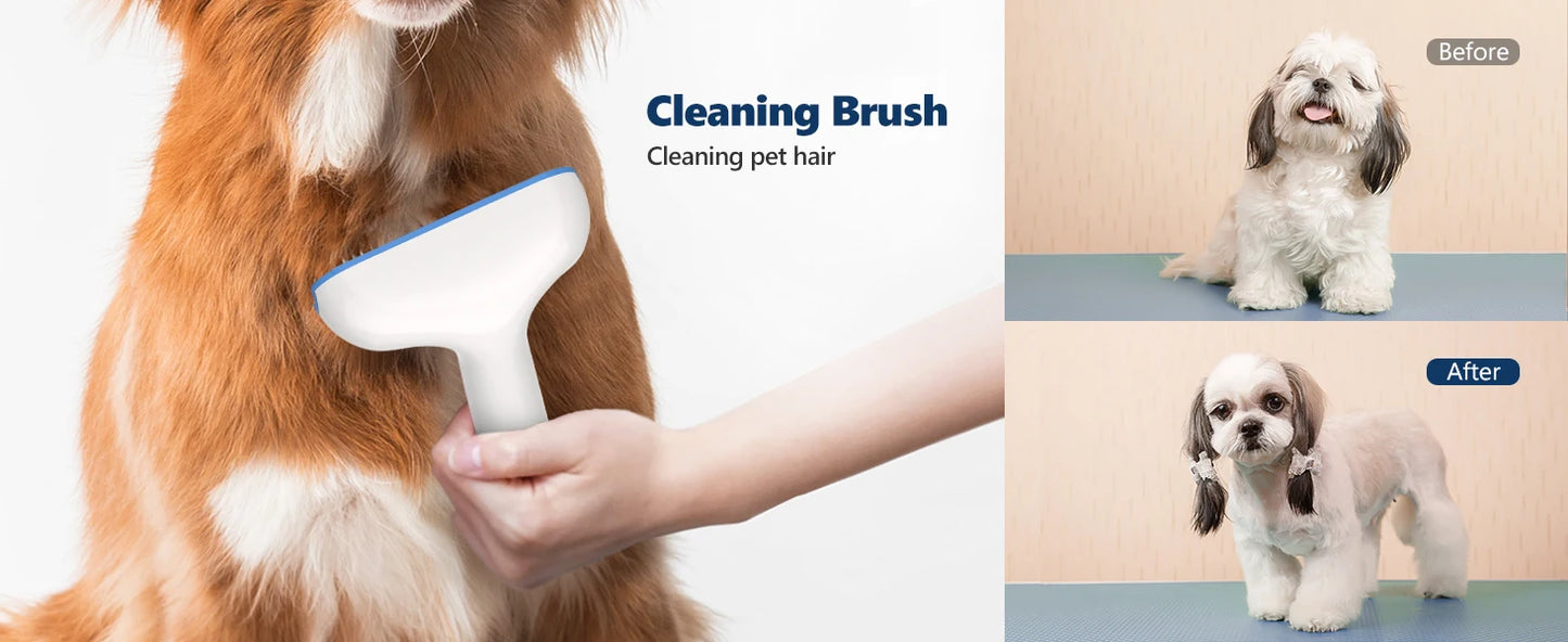 Dog Grooming Kit with 2L Vacuum Suction 99% Pet Hair-Professional Pet Grooming Vacuum Kit with 5 Grooming Tools for Dogs Cats