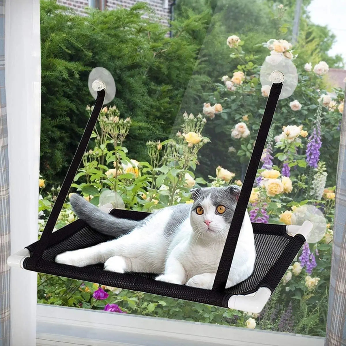 Cat Bed Hanging Window Cat Hammock Bed for Cats Comfortable Canvas Pet Hammock Kitty Sunny Window Seat Mount Bearing 10kg
