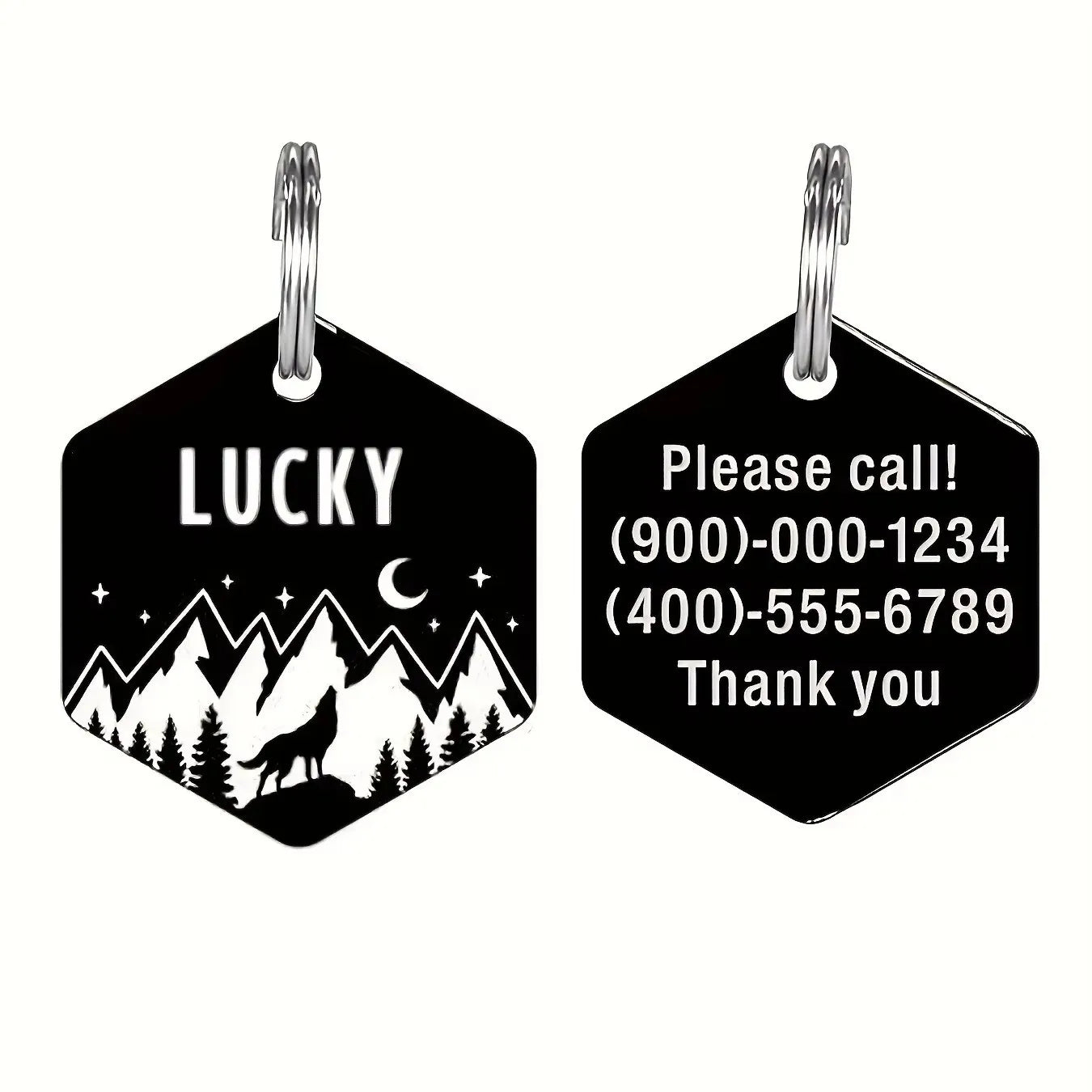 Custom Engraved Stainless Steel Dog Tag - Durable Pet ID for Collars, Personalized with Your Dog's Name & Contact Info