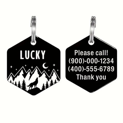 Custom Engraved Stainless Steel Dog Tag - Durable Pet ID for Collars, Personalized with Your Dog's Name & Contact Info