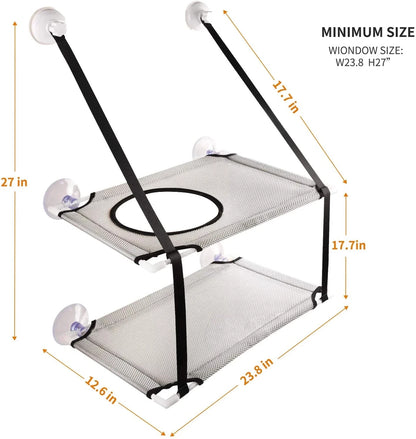 Cat Bed Hanging Window Cat Hammock Bed for Cats Comfortable Canvas Pet Hammock Kitty Sunny Window Seat Mount Bearing 10kg