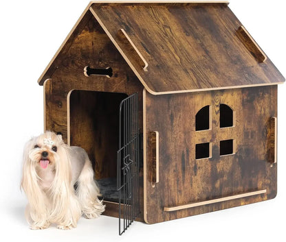 Dog House Indoor for Small Dogs or Cats, Cozy Wooden Design, Small Indoor Bed House