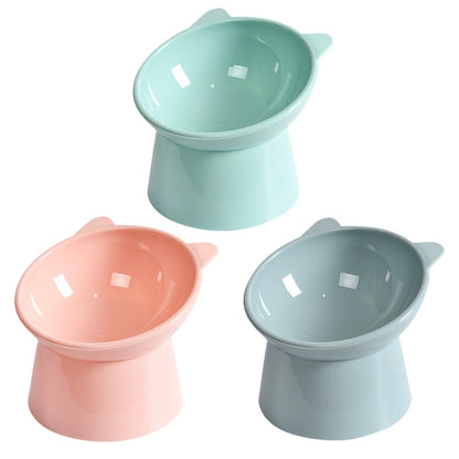 Tilted Cat Food Bowl Cat Food Dish Ergonomic Raised Cat Food Bowl Anti Vomiting Plastic Feeding Bowl Non Slip Pet Supplies