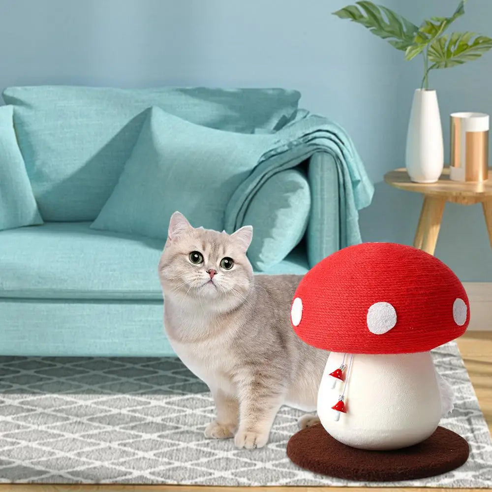 Cat Scratching Ball Toy Red Umbrella Mushroom Cat Climbing Frame Grinding Paws Toys Kitten Scratcher for Pet Furniture Supplies