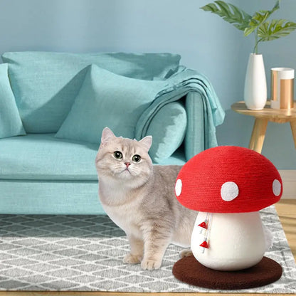 Cat Scratching Ball Toy Red Umbrella Mushroom Cat Climbing Frame Grinding Paws Toys Kitten Scratcher for Pet Furniture Supplies