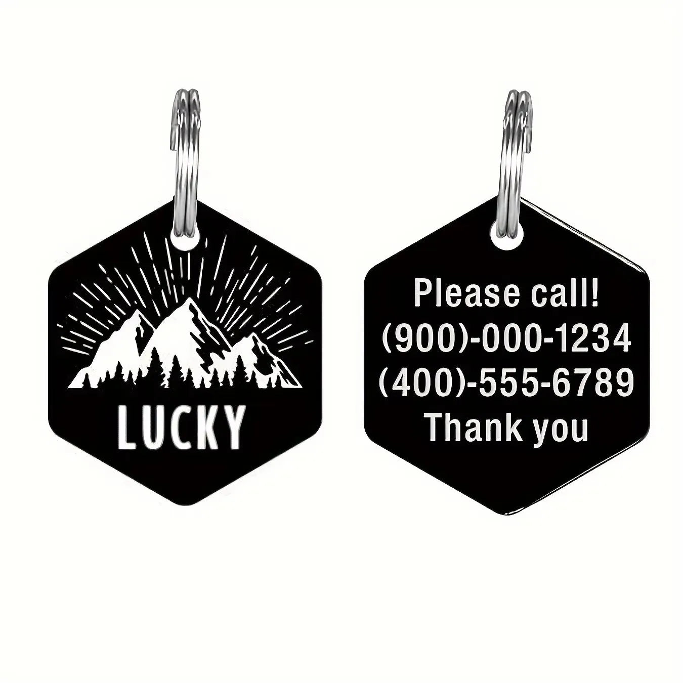 Custom Engraved Stainless Steel Dog Tag - Durable Pet ID for Collars, Personalized with Your Dog's Name & Contact Info