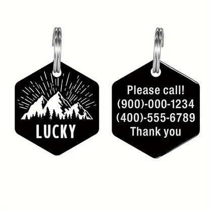 Custom Engraved Stainless Steel Dog Tag - Durable Pet ID for Collars, Personalized with Your Dog's Name & Contact Info