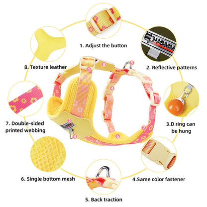 OODUDUOO Dog Harness and Leash Set Adjustable Pet Harness Vest For Small Medium Dogs Pet Collar Dog Chest Strap Outdoor Supplies