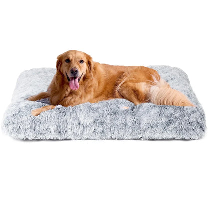 Large Plush Dog Bed Washable Non-Slip Pet Mat Therapeutic Support Anti Anxiety Comfort Medium Large Dogs Cats Travel Use