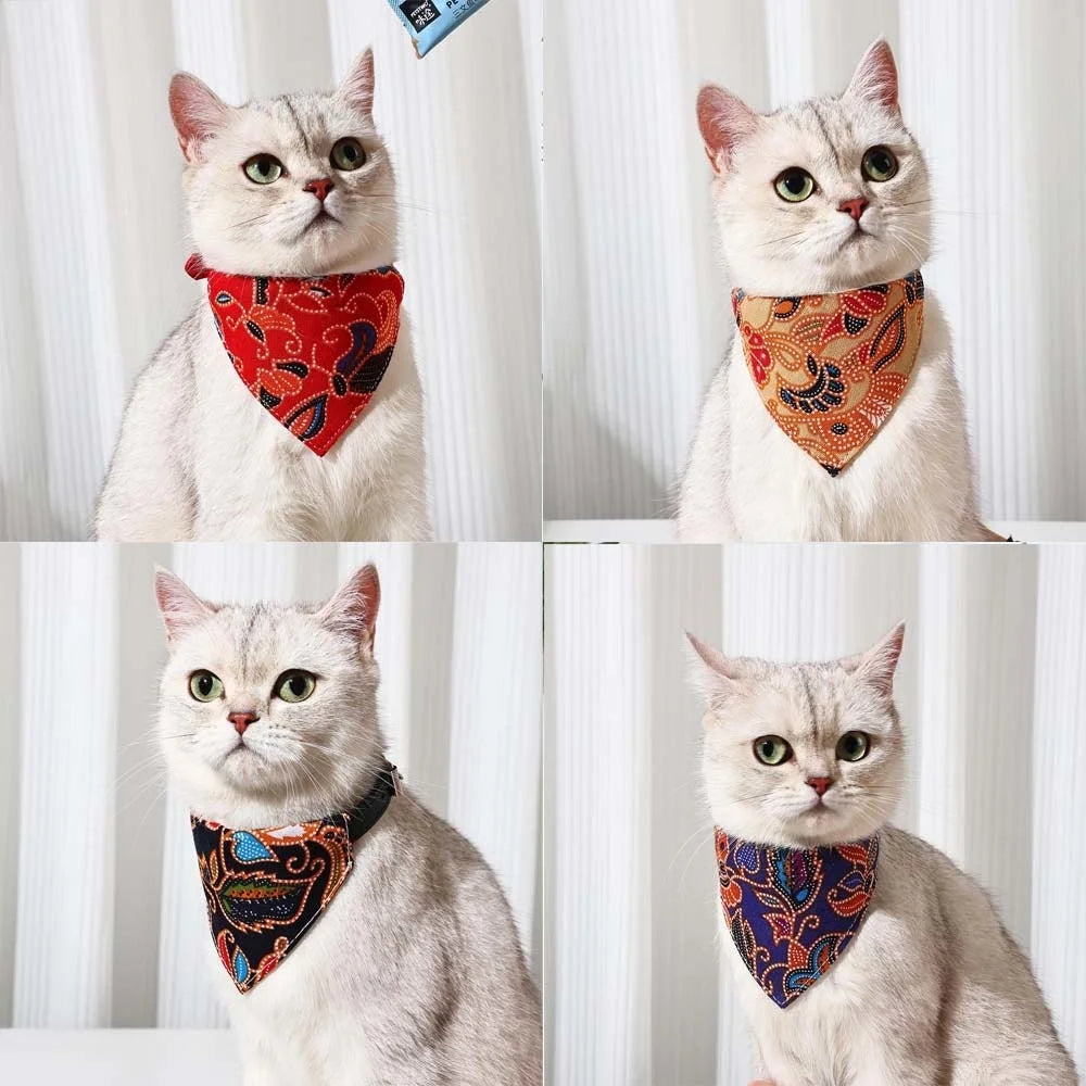 Adjustable Pets Bandana Collar PU Neck Scarf
 Triangle Scarf XS-L