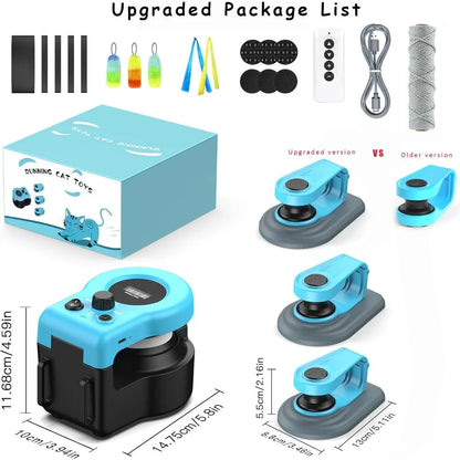 AsFrost Upgraded Interactive Cat Toy for Indoor Cats, Auto/Manual Control DIY Cat Feather Mouse Toy Treadmill for Bored Kitten P