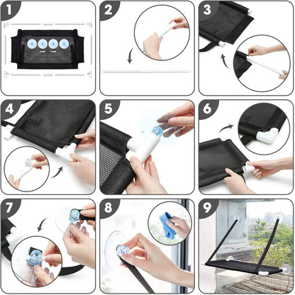 Cat Bed Hanging Window Cat Hammock Bed for Cats Comfortable Canvas Pet Hammock Kitty Sunny Window Seat Mount Bearing 10kg