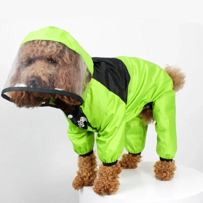 Pet Dog Raincoat Transparent Hooded Jumpsuit Dogs Waterproof Coat Water Resistant Clothes for Dogs Cats Jacket Pet Supplies