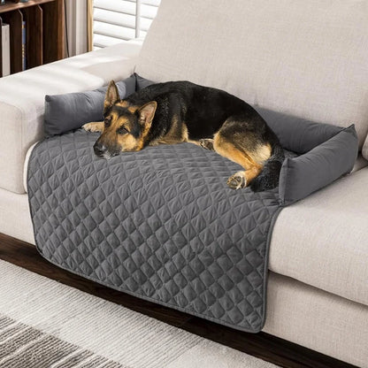 Comfortable Dog Couch Bed with Memory Foam Bolster Non-Slip Waterproof Pet Mat Large Dogs and Cats Easy Maintenance